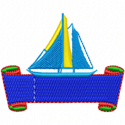 Boats Embroidery Design 8 Boats Embroidery Design 8